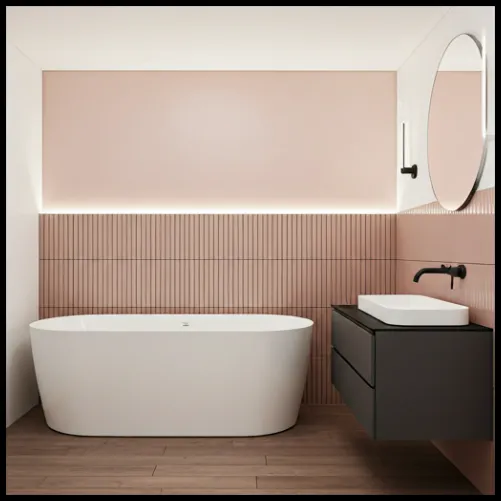 Pink Tile Accent Wall