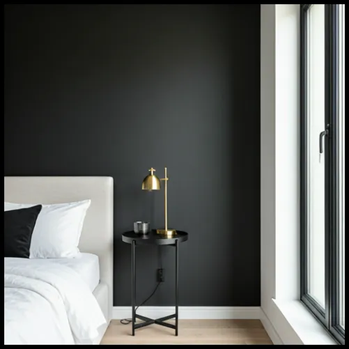 Black Bedroom Accent Wall Idea