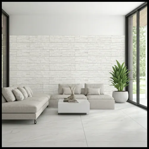 White Stone Walls for Living Area