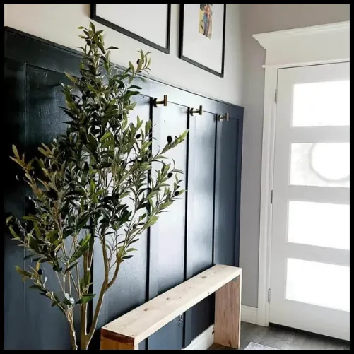 Navy Blue Entryway Wall Idea