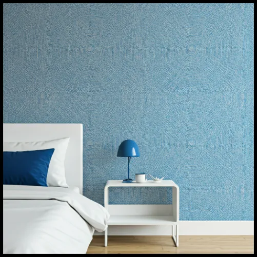 Blue and White Accent Wall