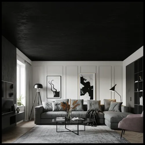 Black Living Room Ceiling