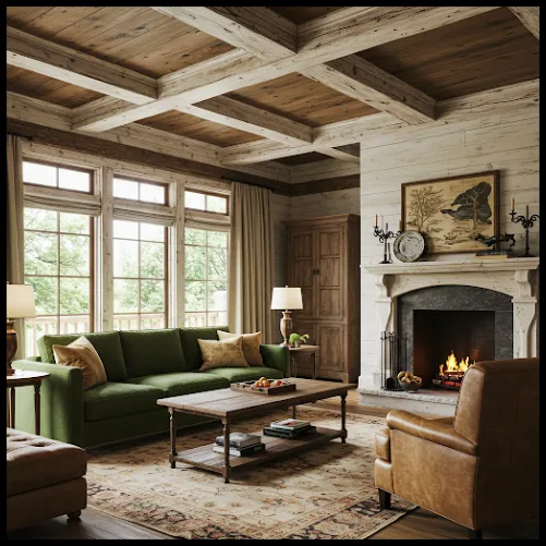 Rustic Living Room Ceiling